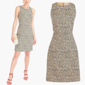 J. Crew Leopard Basketweave Sheath Dress Sz 10
